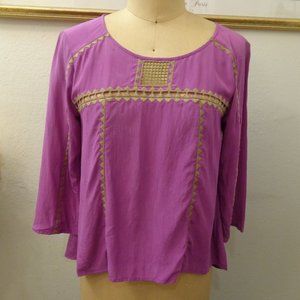 BCBGMaxAzria "Mara" Purple Silk Blouse Top